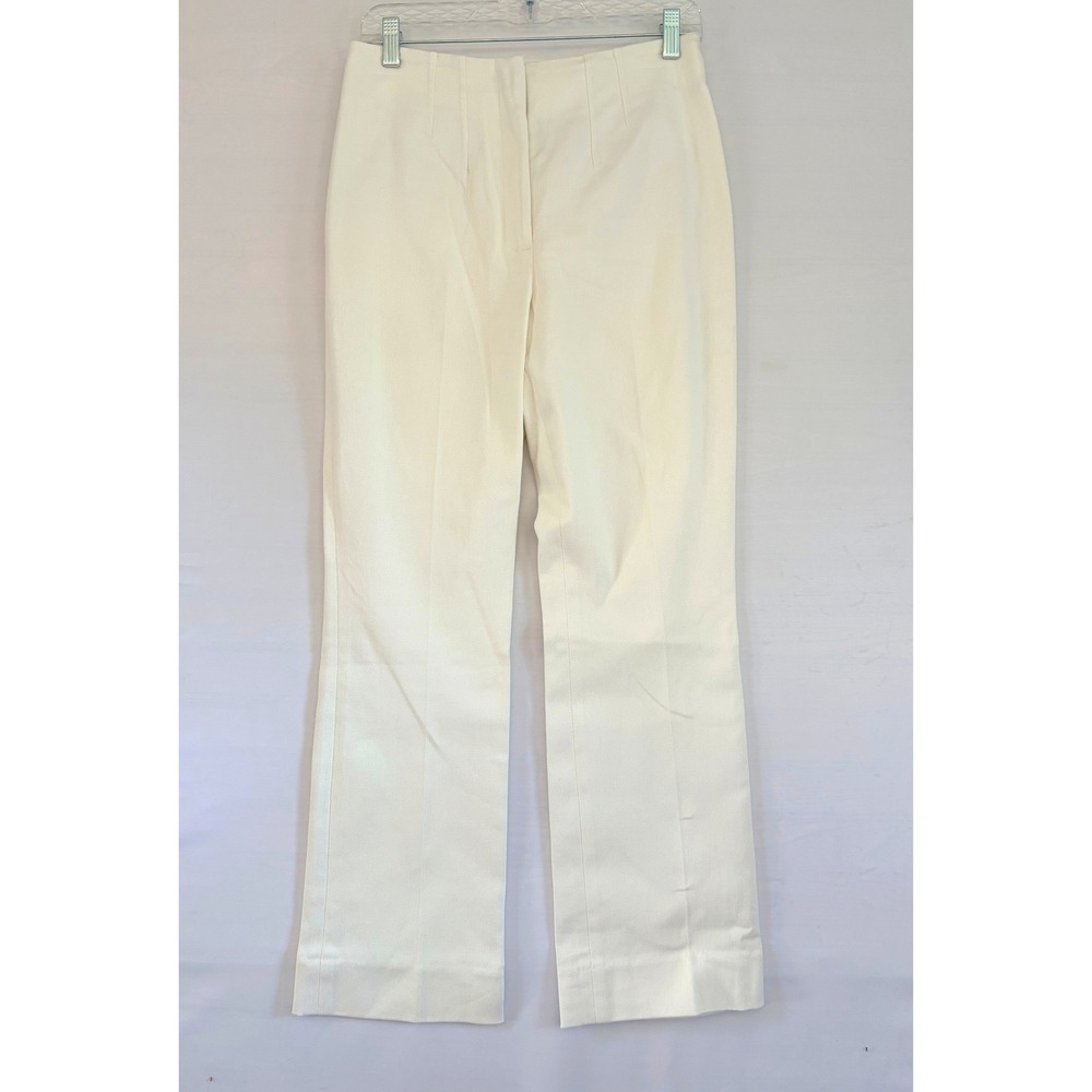 Veronica Beard Ivory High Waisted Wide Leg Twill Trousers Pants Size 6 Off White